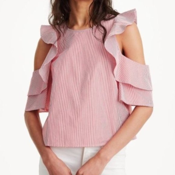 Club Monaco ruffle strip top - Picture 2 of 3